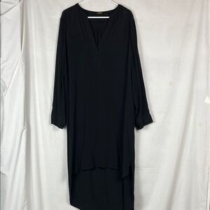 Chicos Black Label Black High Low Shirt Dress